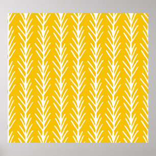 Poster Padrão Floral Abstrato de Desenho Mão