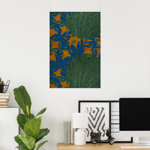 Poster Padrão Floral de Dia de Lírio Vintage de Walter Cr