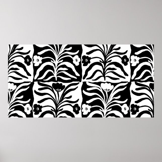 Poster Padrão floral desenhado à mão sem emendas com  (Frente)