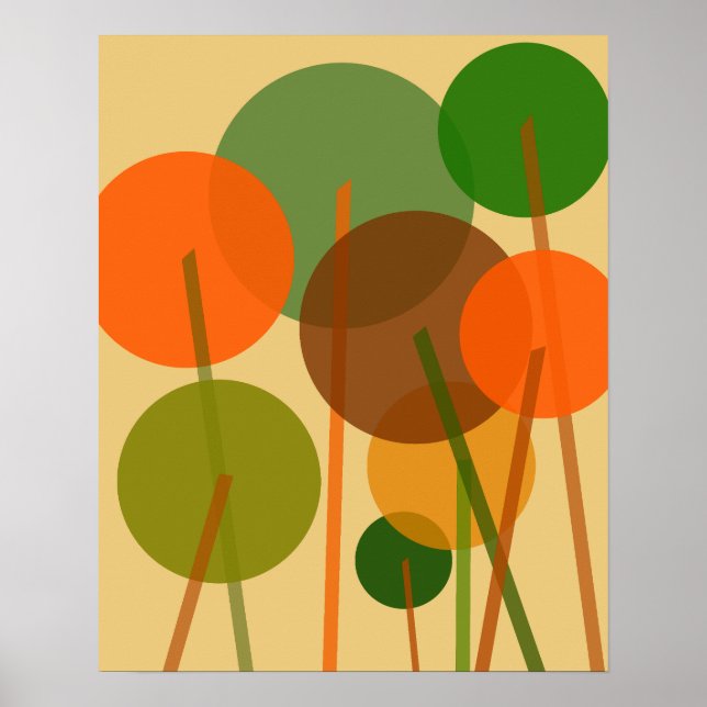 Poster Padrão Floral Geométrico abstrato Moderno (Frente)