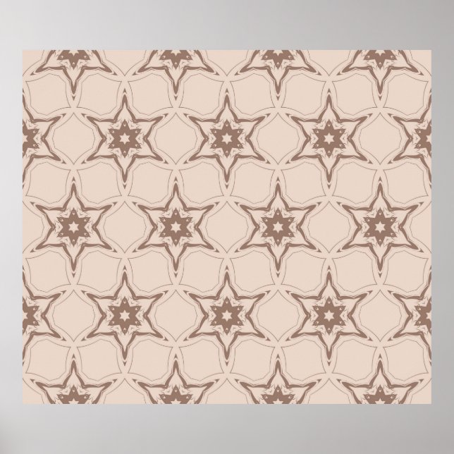 Poster Padrão floral geométrico decorativo. Vint sem cost (Frente)