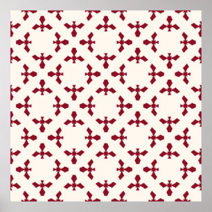 Poster Padrão floral geométrico do abstrato de vindima. S