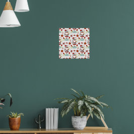 Poster Padrão Floral Gnome Escandinavo Fofo