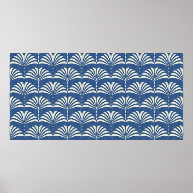 Poster padrão floral oriental abstrato sem costura (Frente)