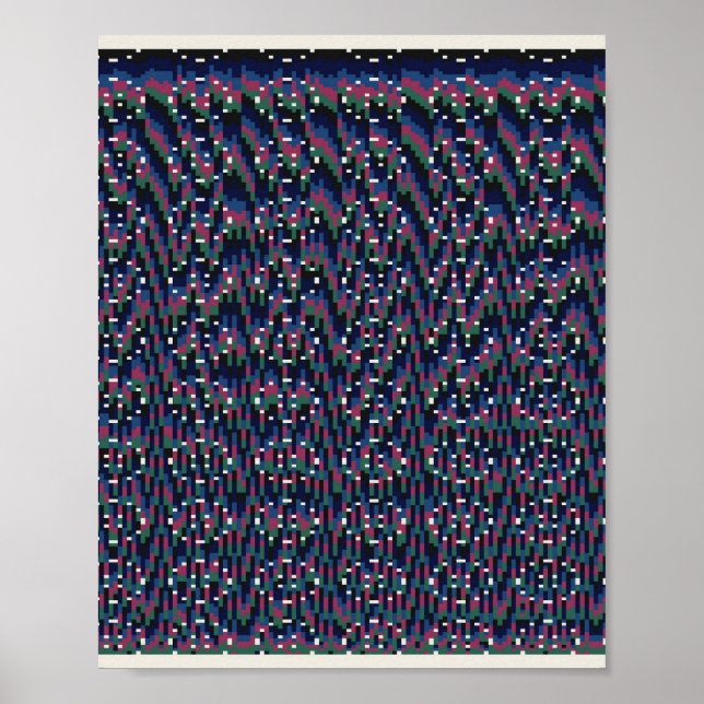 Poster Padrão Floral Pixelado (Frente)
