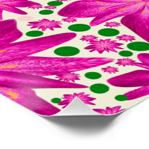Pôster Padrão Floral Seamless Rosa Quente