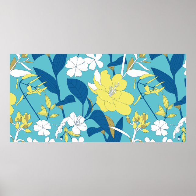 Poster Padrão Floral Sem Costura.  (Frente)