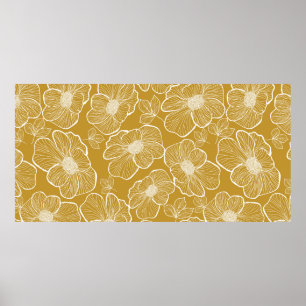 Poster Padrão floral uniforme de abstrato. Grupo de trá