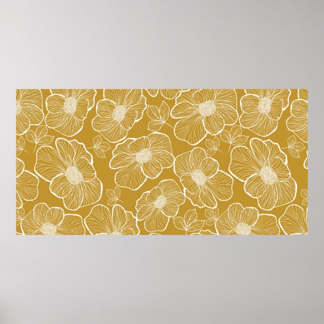 Poster Padrão floral uniforme de abstrato. Grupo de trás  (Frente)