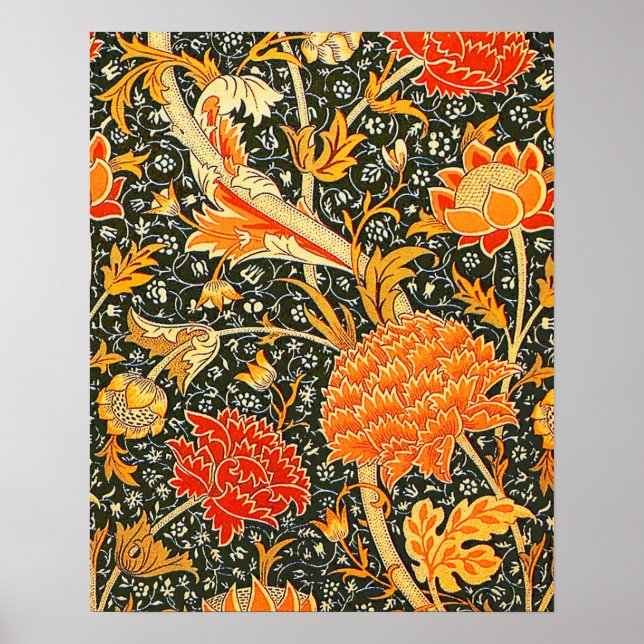 Poster Padrão Floral Vintage William Morris Cray (Frente)