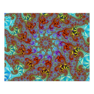 Pôster Padrão Fractal em Espiral de Gavinhas de Tigre