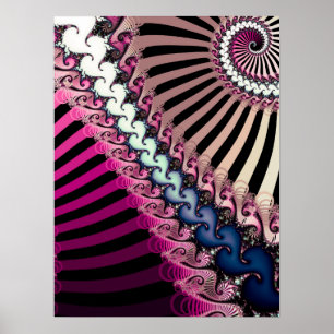 Poster Padrão Fractal Listrado