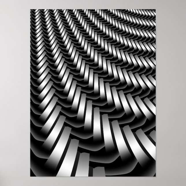 Poster Padrão Fractal Metálico (Frente)