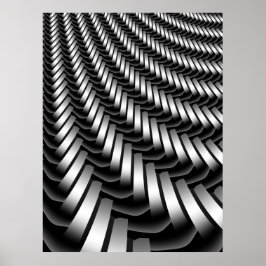 Poster Padrão Fractal Metálico
