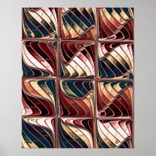 Poster Padrão Fractal Ondulado