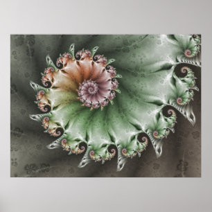 Poster Padrão Fractal Shabby Chic