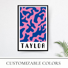 Poster Padrão Funk Retrominimalista vibrante