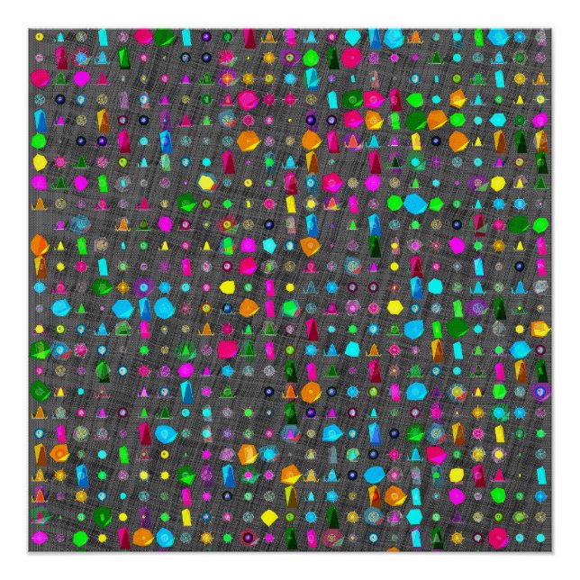 Pôster Padrão Geométrico Abstrato Canvas (Frente)