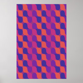 Poster Padrão Geométrico Abstrato de Metaballs Retrô