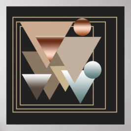 Poster padrão geométrico abstrato modernista