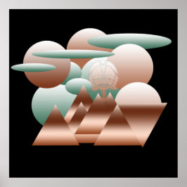 Poster padrão geométrico abstrato modernista