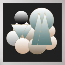 Poster padrão geométrico abstrato modernista