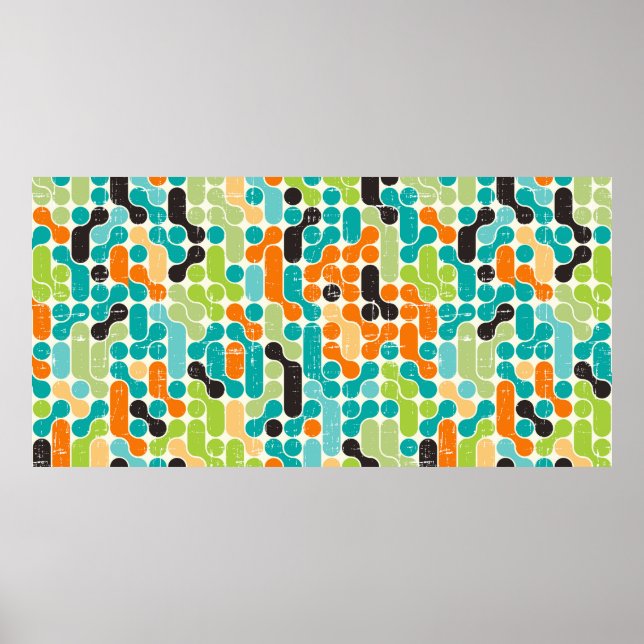 Poster Padrão geométrico abstrato sem costura (Frente)