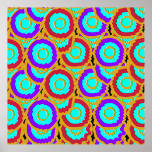 Poster Padrão Geométrico Algorítmico Colorido.