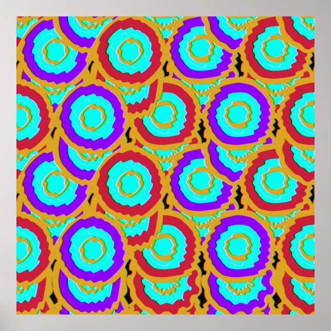 Poster Padrão Geométrico Algorítmico Colorido. (Frente)