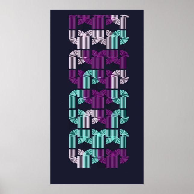 Poster Padrão Geométrico Bauhaus Moderno  (Frente)