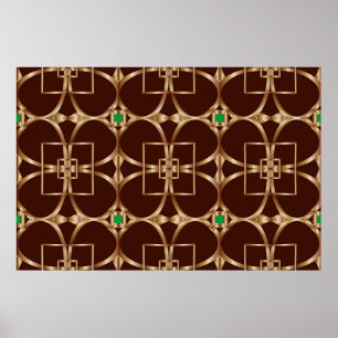 Poster Padrão geométrico clássico sem costura num dorso c