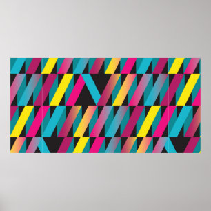 Poster Padrão geométrico colorido da fita de abstrato d