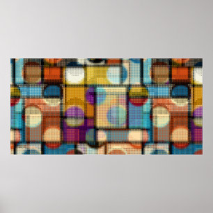 Poster Padrão geométrico de abstrato em artes de pixel 