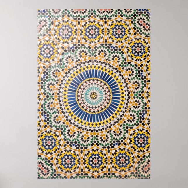 Poster Padrão geométrico de azulejos, Marrocos (Frente)