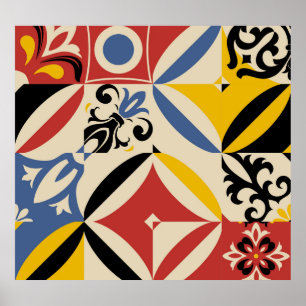 Poster Padrão Geométrico do Azulejos em 60