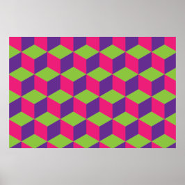 Poster Padrão Geométrico do Cubo