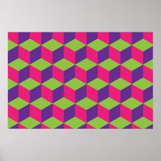 Poster Padrão Geométrico do Cubo