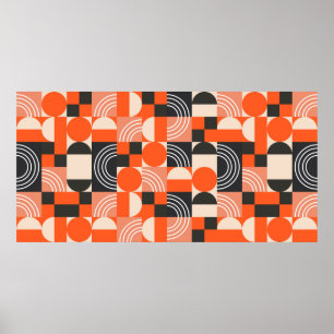 Poster Padrão geométrico em blocos de cores brilhantes.