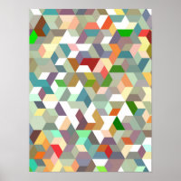Padrão Geométrico Isométrico Abstrato de Cubo Digi