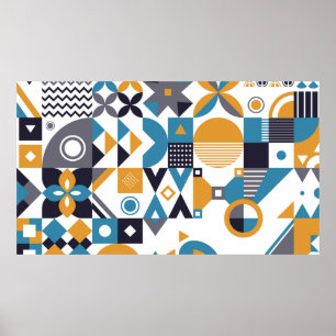 Poster Padrão geométrico mínimo. Abstrato designpat