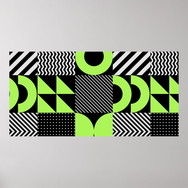 Poster Padrão geométrico mínimo uniforme no escândalo (Frente)
