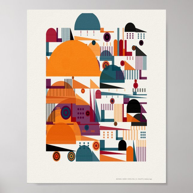 Poster Padrão Geométrico Moderno Bauhaus (Frente)