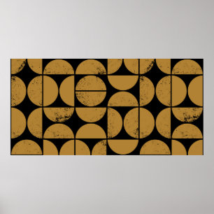 Poster Padrão geométrico monocromático sem costura em 