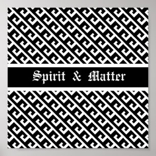 Poster Padrão Geométrico Preto e Branco Elegante