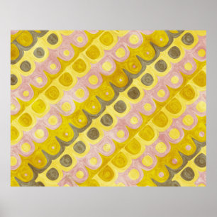 Poster Padrão Geométrico Retro em Amarelo e Rosa