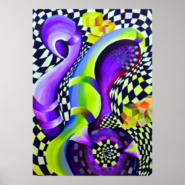 Poster Padrão Geométrico Retroativo 80 (Frente)