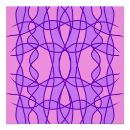 Pôster Padrão geométrico rosa e roxo