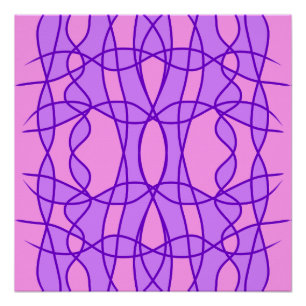 Pôster Padrão geométrico rosa e roxo