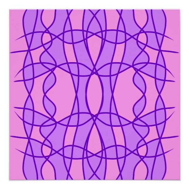 Pôster Padrão geométrico rosa e roxo (Frente)