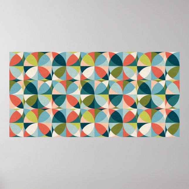 Poster Padrão geométrico sem costura abstrato no século m (Frente)